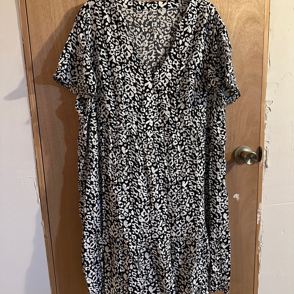 Black and White Leopard Print Dress